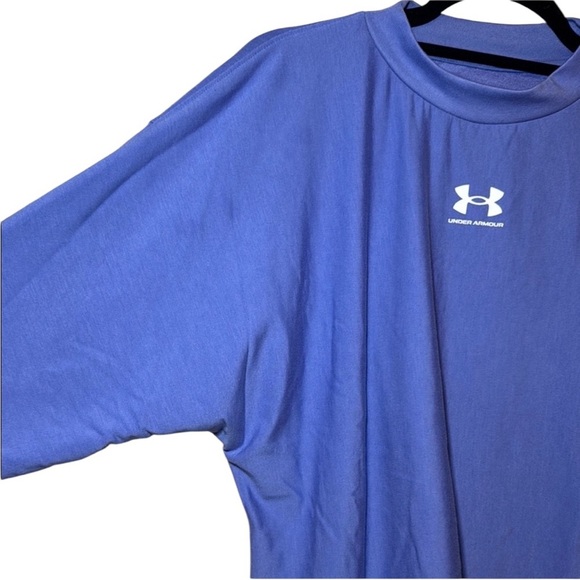 Under Armour Woman’s Rival Terry Oversized Crew Size XS in color Baja Blue - Picture 5 of 8